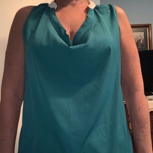 Fourtys brand blouse, green/blue/white